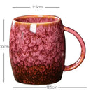 Teal & brown crackle glaze 480ml ceramic mug kitchen coffee cup