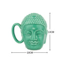Teal buddha sculpture ceramic coffee mug kitchen decor