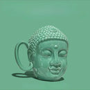 Teal buddha sculpture ceramic coffee mug kitchen decor