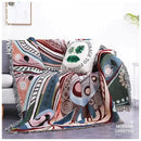 Teal butterfly carp pattern sofa blanket living room throw