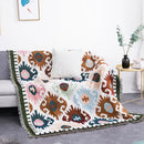 Teal butterfly carp pattern sofa blanket living room throw