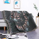 Teal butterfly carp pattern sofa blanket living room throw