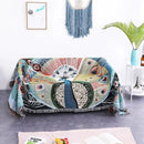 Teal butterfly carp pattern sofa blanket living room throw