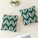 Teal & dark green boho tufted pillow covers living room decor