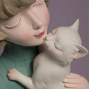 DecorBites™ Bowknot Cat Girl Statue: Cute Home Decor for Living Room, Bedroom, Desktop