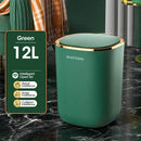 Teal & gold smart sensor luxury trash can kitchen dual compartment