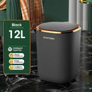 Teal & gold smart sensor luxury trash can kitchen dual compartment