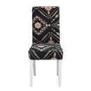 Teal & gray geometric stretch chair cover dining room slipcover