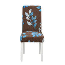 Teal & gray geometric stretch chair cover dining room slipcover