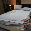 Teal herringbone cooling silky soft fitted sheet set bedroom bedding