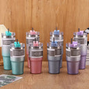 Teal & silver glitter coffee cup thermos kitchen insulated mug