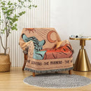 Teal tiger knitted nordic outdoor sofa blanket living room throw