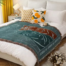 Teal tiger knitted nordic outdoor sofa blanket living room throw