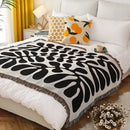 Teal tiger knitted nordic outdoor sofa blanket living room throw