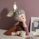 DecorBites™ Bowknot Girl Resin Figurine | Home Room Decor & Wedding Gift