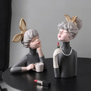 DecorBites™ Bowknot Girl Resin Figurine | Home Room Decor & Wedding Gift