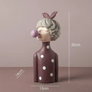 DecorBites™ Bowknot Girl Resin Figurine | Home Room Decor & Wedding Gift