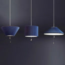 Teal & white decorbites deformed fabric umbrella dining room pendant
