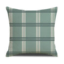 Teal & white deer grid line pillowcase set living room cushion cover