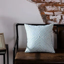 Teal & white geometric embroidered cushion cover living room decor