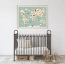 World Map Print - Luster Paper Nursery Wall Art Print