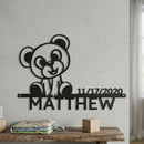 Custom Metal Wall Art - Personalized Teddy Bear Name Sign