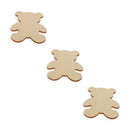 3 Teddy Bears Unfinished Wooden Shapes Craft Cutouts DIY Unpainted 3D Plaques 4 Inches