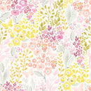 Tender Pattern with Flowers and Butterflies Wallpaper