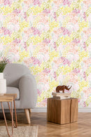 Tender Pattern with Flowers and Butterflies Wallpaper