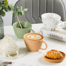 Terracotta speckled creative ceramic espresso cup set dining room