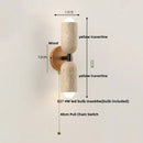 Textured beige concrete and wood led wall light bedroom sconce