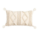 DecorBites™ Beige Tassels Cushion Cover, Handmade Square Home Decoration for Living Room