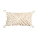 DecorBites™ Beige Tassels Cushion Cover, Handmade Square Home Decoration for Living Room