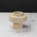 Textured beige travertine stone vase for dining room