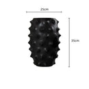Textured black ceramic flower vase living room decor