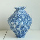 Textured blue & white ceramic vase hydroponic living room set