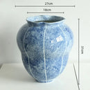 Textured blue & white ceramic vase hydroponic living room set