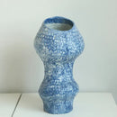 Textured blue & white ceramic vase hydroponic living room set