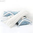 DecorBites™ Blue Geometric Double Cushion Cover for Home & Car Decor