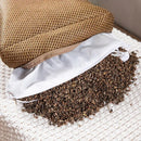 Textured brown woven cooling cervical pillow bedroom sleep health