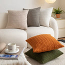 Textured cable knit cotton pillow cover set living room decor