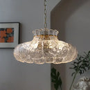 Textured clear glass french pendant chandelier for dining room