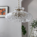 Textured clear glass french pendant chandelier for dining room