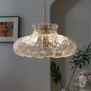 Textured clear glass french pendant chandelier for dining room