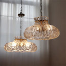 Textured clear glass french pendant chandelier for dining room