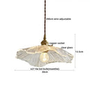 Textured clear glass led pendant light brass kitchen fixture