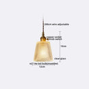 Textured clear glass led pendant light brass kitchen fixture