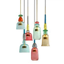 Textured colorful glass pendant lights kitchen dining room chandelier