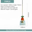 Textured colorful glass pendant lights kitchen dining room chandelier