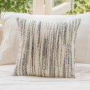 DecorBites™ Comfort Woolen Pillow Cover Beige Black Striped 45*45 Luxe Plush Home Décor